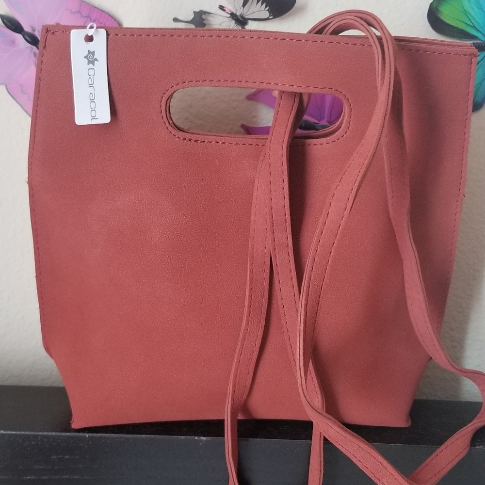 CARACOL MELON CARACOL BAG WITH SUEDE ADJUSTED